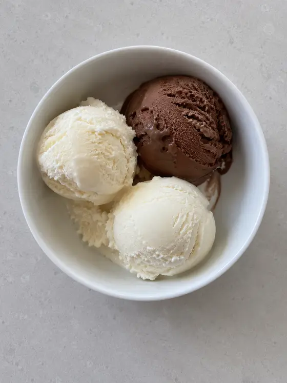 A scoop of ice cream