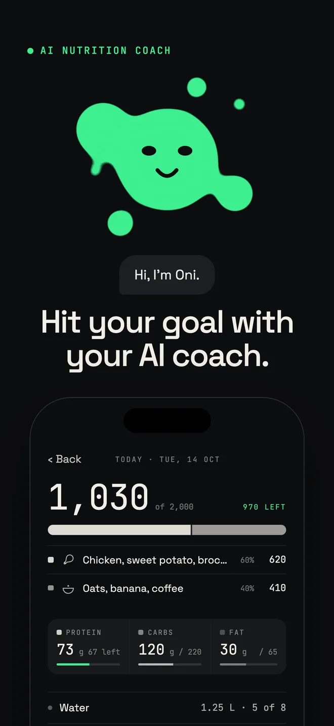 Onmode App Store screenshot: Hit your goal with your AI coach.